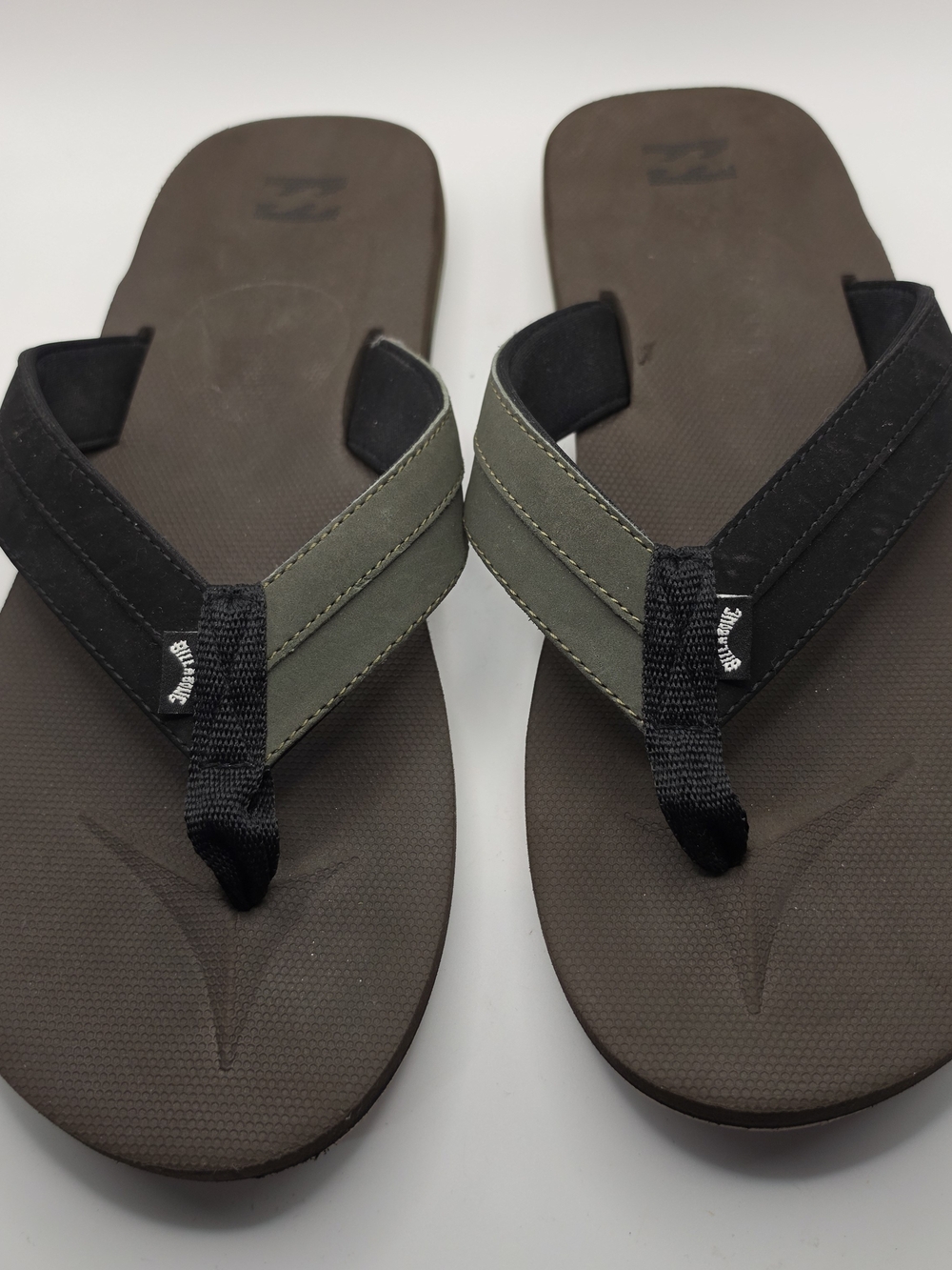 BILLABONG All Day Impact Flip Flops Men's Green Black Thongs Sandals Shoes 12.5?